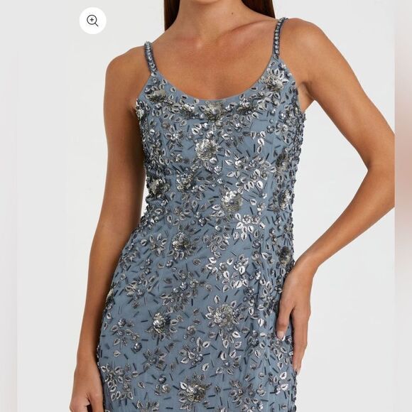 Mac Duggal Sparkling Blue Maxi Gown - Picture 13 of 13